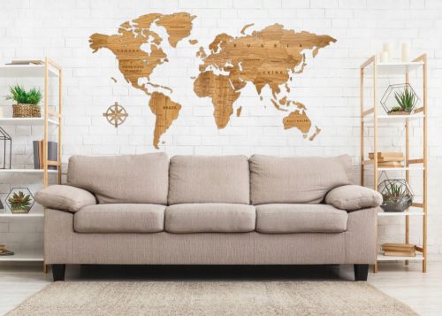 Bilder an der Wand Dekorative Holzkarte 200 cm GOLDEN OAK BASIC