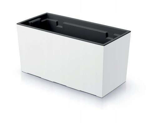  Prosperplast Blumentopf 40 cm x 18 x 19,5 cm, weißer Kunststoff