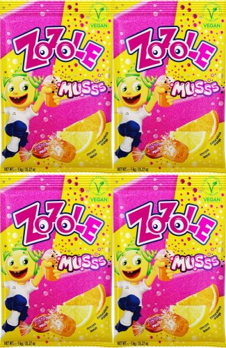 4er-Pack Zozole Musss Brausebonbons Zitrone und Orange, je 1kg