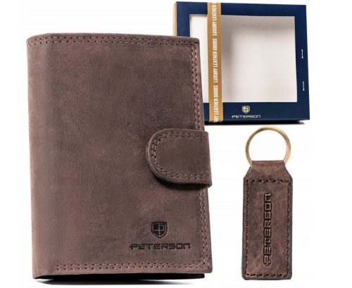  Peterson Geldbörse Naturleder braun PTN SET-M-1542L-CHM – Herren