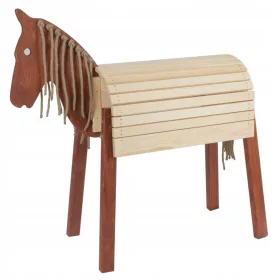    Holzpferd für Kinder zum Voltigieren und Reiten braun CREATIVE4KIDS