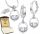  925 SILBER SET + GRAVUR. SWAROVSKI-Strasssteine