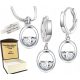  925 SILBER SET + GRAVUR. SWAROVSKI-Strasssteine