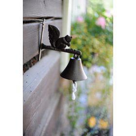  Esschert Design Eichhörnchen-Wandglocke aus Gusseisen