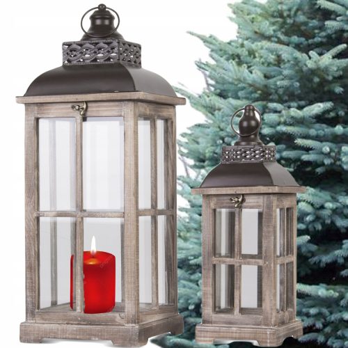Laterne 101lights Holz 60 cm