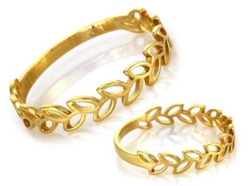  GOLDRING, DURCHGEBRACHT, GOLDBLÄTTER, Größe 333. 13