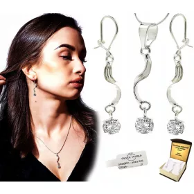  925 SILBER SCHMUCKSET mit ZIRKONIA + KOSTENLOSE GRAVUR