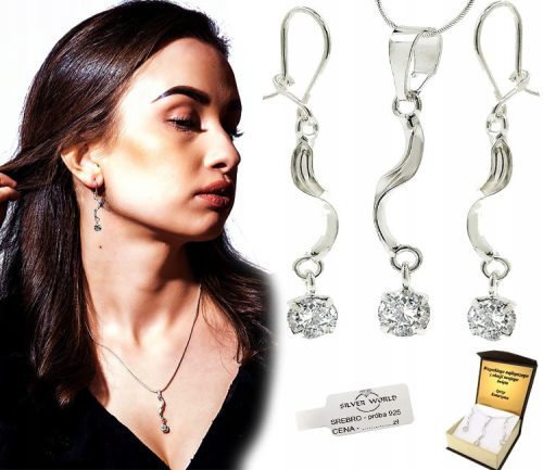  925 SILBER SCHMUCKSET mit ZIRKONIA + KOSTENLOSE GRAVUR