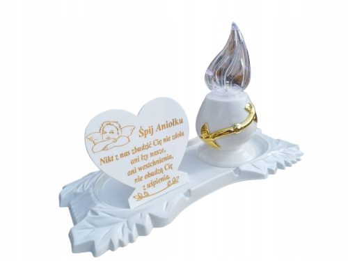  Statuette - Kerze, AGLOMARMUR + LED-Laterne, HEAVY, leuchtet 1000 Stunden