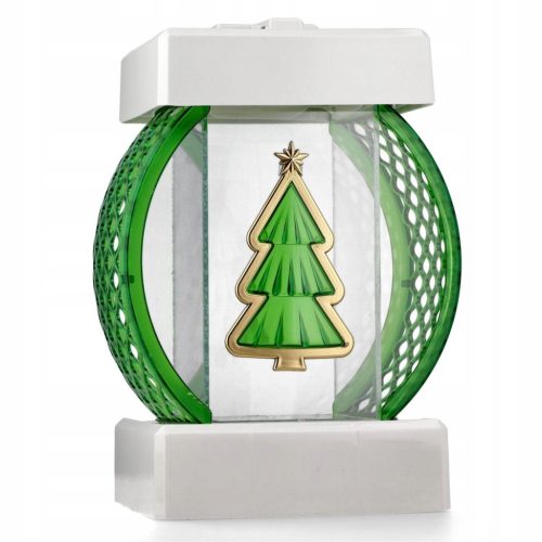 Glamour Kerzenkreis Rattan Weihnachtsbaum grün/weiß 28cm
