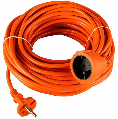 Blow Einzelverlängerungskabel 50 m, 1 Stk. Steckdosen, orange