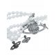  SATURN-Perlenkette und Ohrringe im WESTWOOD-Stil