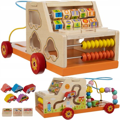  Sortierauto Holzklötze Auto 7in1 Pädagogisch Montessori für Kinder