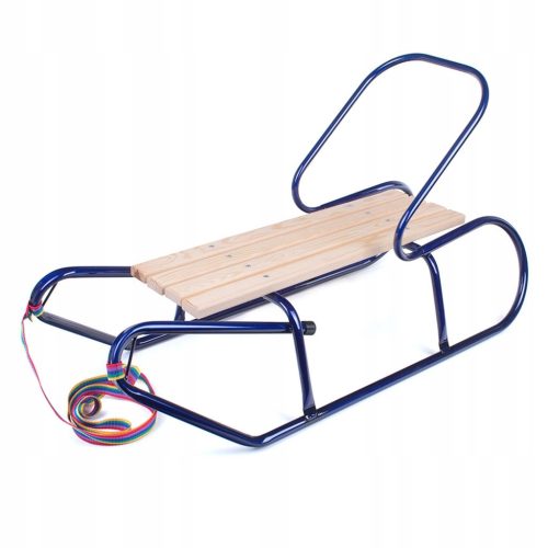  KINDERSCHLITTEN AUS METALL MIT RÜCKENLEHNE BAYO 87 CM BLAU