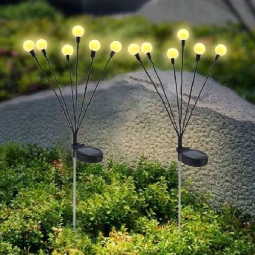 Gartenlampen stecken im Boden fest Einbau-Solarlampe oldBro schwarz 70 cm 2 Stk.