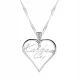  Silberne Herzkette „I Love You“ mit Herz-Zirkonia