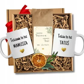    SET FÜR SCHWIEGEREltern - 2 Tassen und Tee „Die beste Schwiegermutter und der beste Schwiegervater“.