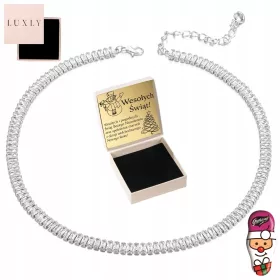    DAMEN-HALSKETTE AUS 925-SILBER, VERSTELLBAR, MIT KRISTALLEN, HALSKETTE, KOSTENLOSE GRAVUR