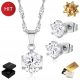  SET AUS SILBERHALSKETTE FÜR DAMEN MIT 925-ZIRKONIA-KETTE + OHRRINGEN