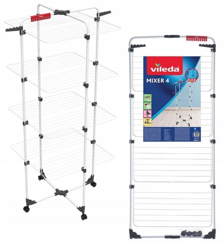 Wäscheständer Ausziehbar VILEDA Mixer 4 Tower vertikaler Standtrockner