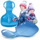  GROßER SCHLITTEN BOBSLE SLIDE Schlittengleiter mit Schneehalter BLAU