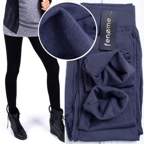  NAHTLOSE Leggings MIT HOHER TAILLE IN MARINEBLAU, FLEECEFUTTER, Winter