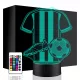  NACHTLAMPE FUSSBALLSPIELER BALLSCHNITTE 3D LED + FERNBEDIENUNG Geschenk Nikolaustag Weihnachten