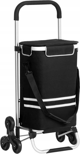 Taschen und Einkaufstaschen Songmics Einkaufswagen, schwarzes Polyester