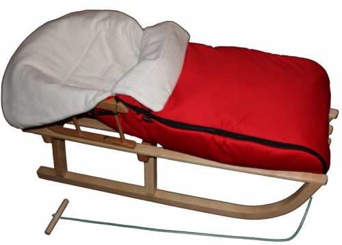  Traditioneller Holzschlitten RAXAR Holzschlitten mit Rückenlehne und Schlafsack