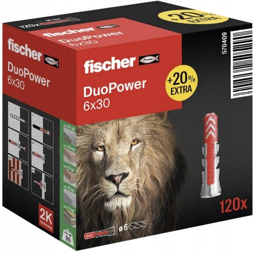 DUOPOWER FISCHER PINS 6x30 100 Stück T-SHIRT