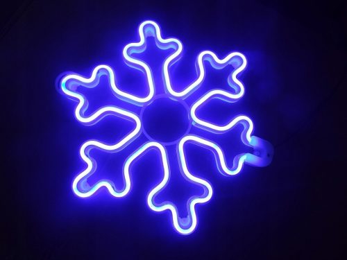  FENSTERDEKO SCHNEEFLOCKE NEON STERN LED STERN
