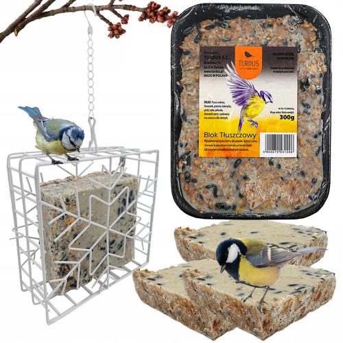 Boxen (Häuser) und Vogelhäuschen METALLFUTTER FÜR FETTBLÖCKE + FETTBLOCK FÜR VÖGEL 3 Stk