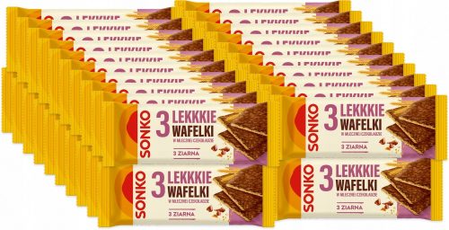 Leichte Waffeln mit drei Körnern in Milchschokolade Sonko 36g x 44 Stück