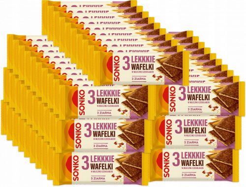 Sonko 3-Korn-Waffeln in Milchschokolade, knusprig & leicht, 36g x 77 Stk