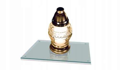  Sockel aus gehärtetem Glas, TRANSPARENT, für Kerzen 30x22 für den FRIEDHOF