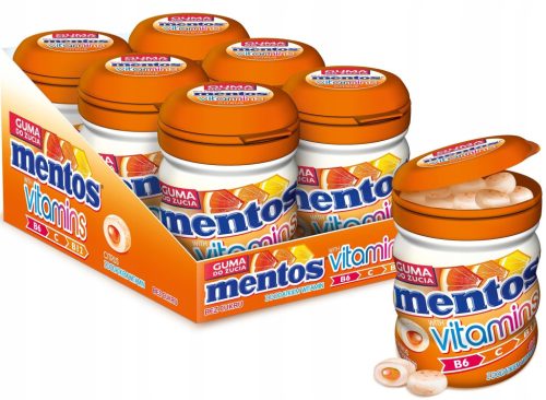 Mentos Vitamin-Kaugummi 50g mit Zitrusfrüchten, 6 Stück