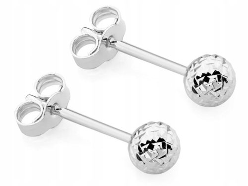  OHRRINGE AUS WEISSGOLD Diamant pr. 585 BÄLLE BÄLLE 4mm Für Stäbchen 14k