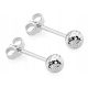  OHRRINGE AUS WEISSGOLD Diamant pr. 585 BÄLLE BÄLLE 4mm Für Stäbchen 14k