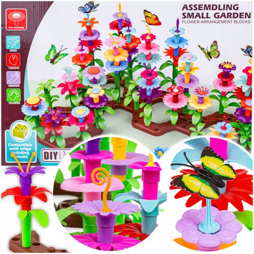 KREATIVE BLUMEN Bauklötze SET zum Bauen eines Gartens 222-tlg.