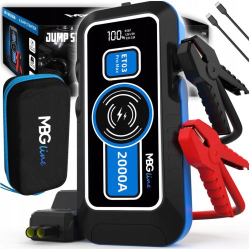  Leistungsstarker Starthilfe-Booster, 59,2 Wh, Powerbank, 16000 mAh, QC3.0, Start-Taschenlampe