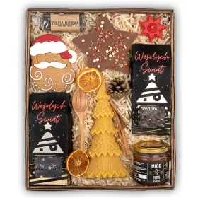  Großer Weihnachts-Geschenkkorb mit Süßigkeiten-Kerze