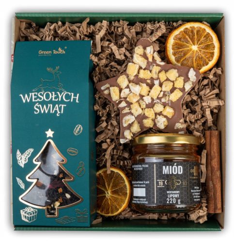  WEIHNACHTSGESCHENK-Set für den Weihnachtsmann, Tee-Honig-Schokolade-Stern-Box