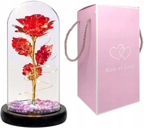EWIGE ROSE AUS GLAS, LEUCHTENDE LED, GESCHENKIDEE ZUM VALENTINSTAG – 5 FARBEN