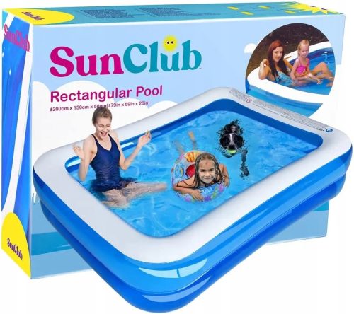 Quadratischer aufblasbarer Pool Shop Sparkle 200 x 150 cm