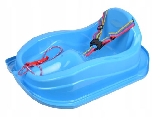  Schlitten, Gleiter, Rutsche für Kinder, sichere Rückenlehne, blaue Gurte, Griff