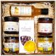  KORB-GESCHENKSET GESCHENK-SIRUP-TEE-Marmelade-HONIG