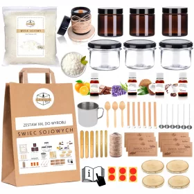    GROSSES XXL-SET ZUR HERSTELLUNG VON SOJAKERZEN 64 EL - WEIHNACHTSGESCHENK