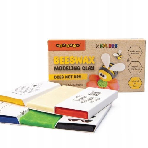  MEDENKA 100 % natürliche Modelliermasse, Plastilin mit Bienenwachs, 6 Farben