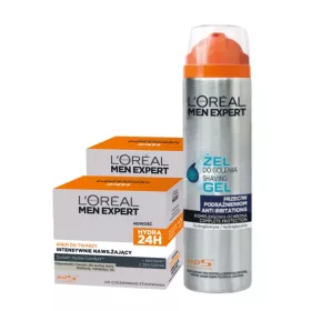  Set: 2X Loreal Men Expert Hydra Gesichtscreme, Rasiergel