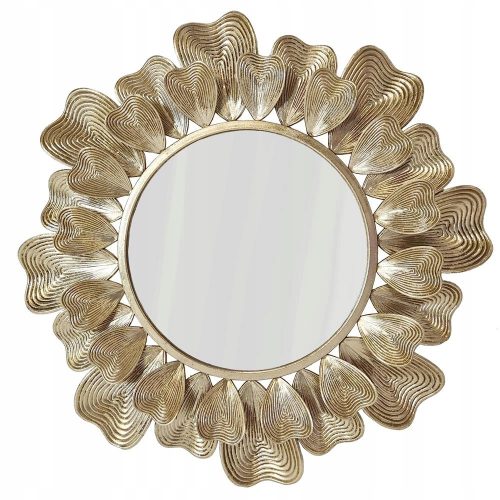  MARIGOLD Runder Spiegel, dekorativ, Glamour, Metallarbeiten, Gold, 89,5 cm